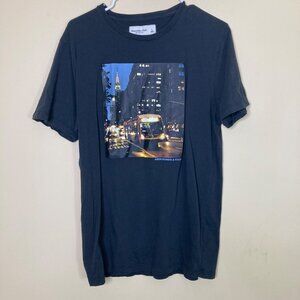Abercrombie & Fitch Soft A&F Tee Mens Large Black Urban Night New York Scene